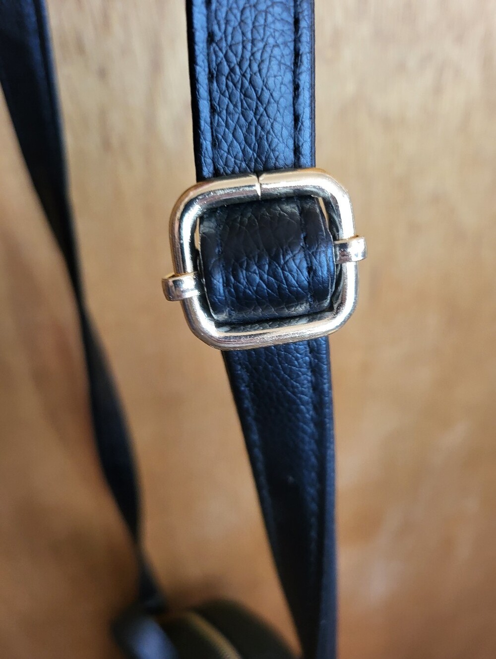 Designer Inspired Black Embossed Mini Backpack with Gold Hardware. - Picture 14 of 16
